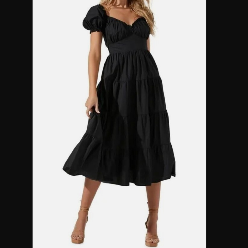 Astr Black Midi Dress